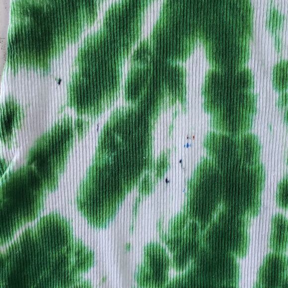 Point Sportswear Green Simple Spiral Tie Dye Ribbed Tank Top Women's Size Large - Picture 5 of 5